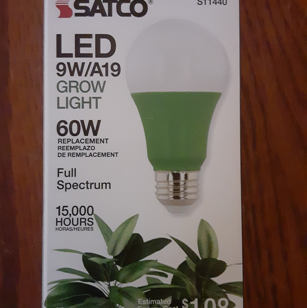 Satco S11440 LED 9W A19 GROW LIGHT 4-PACK.